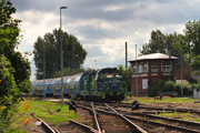 16.08.2014 SM42-1602 i SP32-204 z wagonami manewrują na stacji Międzyrzecz