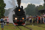 16.08.2014 Parowóz Ol49-69 podczas parady lokomotyw w Międzychodzie