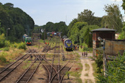 16.08.2014 Pociąg Leśnik z SU45-089 wyjeżdża z Międzychodu
