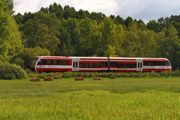 21.08.2013 Szynobus Kolei Wielkopolskich zbliża się do Wolsztyna