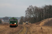 14.03 Lokomotywa SU45-089 manewruje na stacji Bzowo Goraj