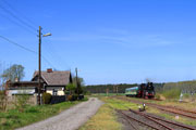 23.04 Parow&oacute;z Ol49-69 z pociągiem WOLTUR relacji Zbąszynek - Wolsztyn zatrzymuje się w Stefanowie