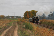 23.10 Parow&oacute;z Ol49-69 z pociągiem WOLTUR w drodze do Nowejwsi Mochy