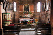 02.08.2015 Wnętrze drewnianego kościoła w Miasteczku Śląskim