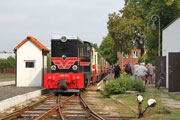 13.09.2015 Pociąg Piaseczyńskiej Kolei Wąskotorowej oczekuje na odjazd ze stacji Piaseczno Miasto